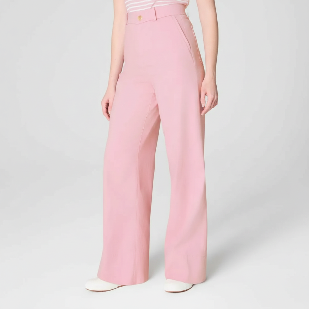High Rise Stretch Wide Pant With Smoothing Panel