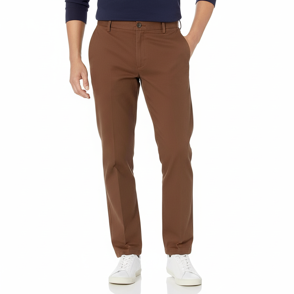 Slim Fit Flat Front Chino Pants