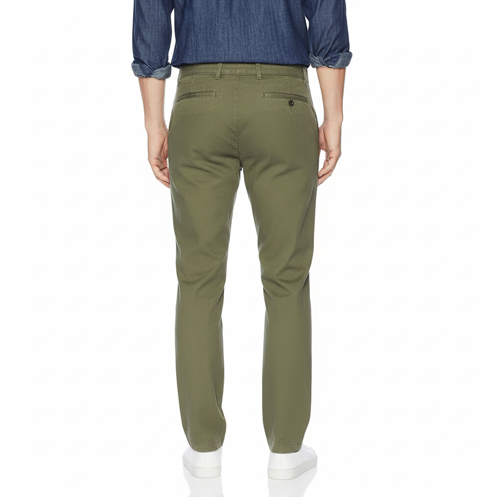 Straight Fit Casual Stretch Chino Pants for Men