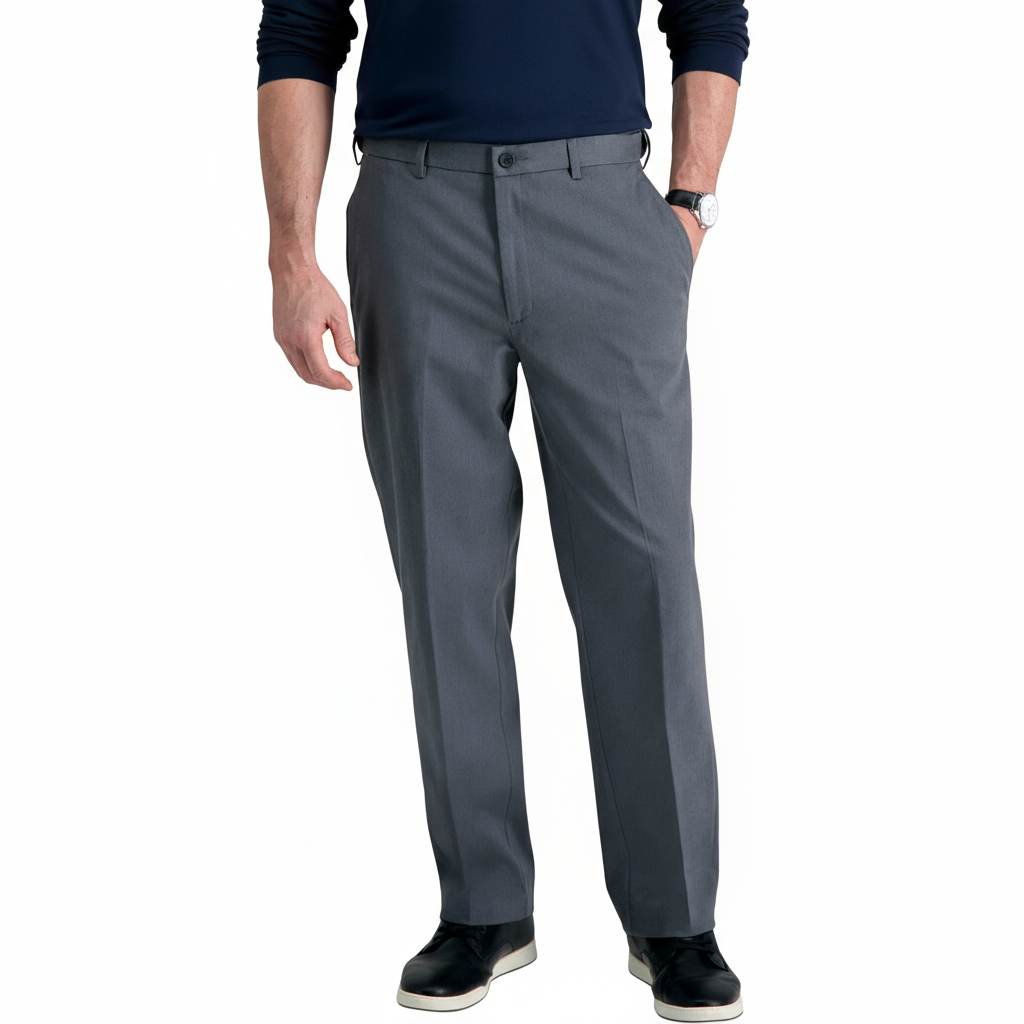 No Iron Flat Front Casual Pants