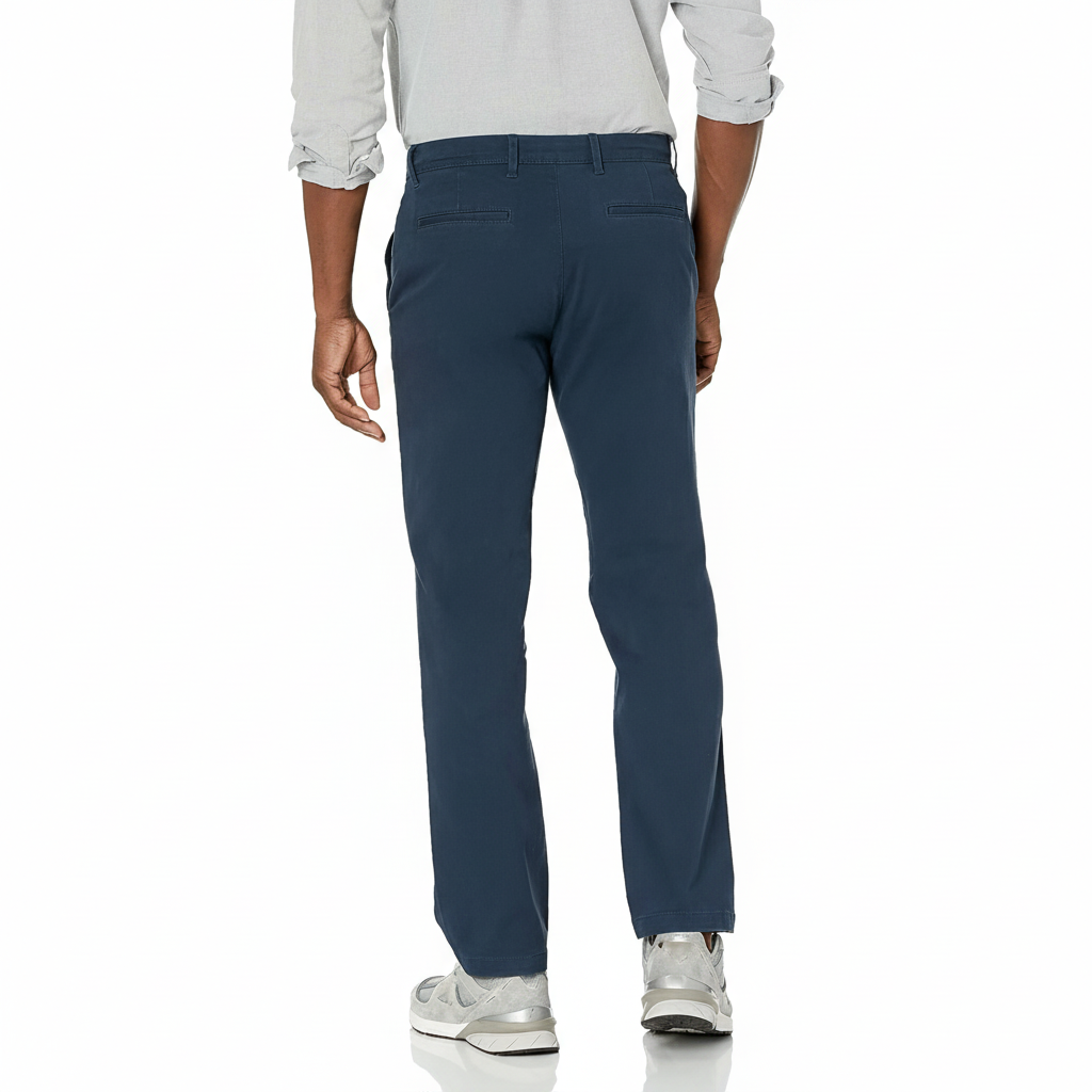 Straight Fit Casual Stretch Chino Pants for Men