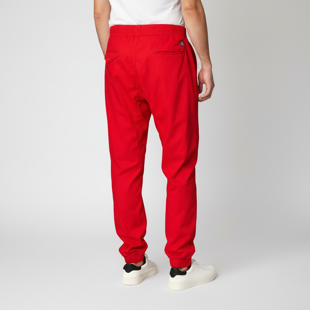 Twill Jogger Pants With Stretch Comfort And Ribbed Hem For Men