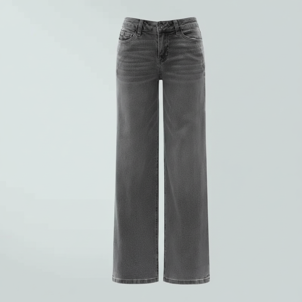 Wide Bottom Stretchy Denim Jeans