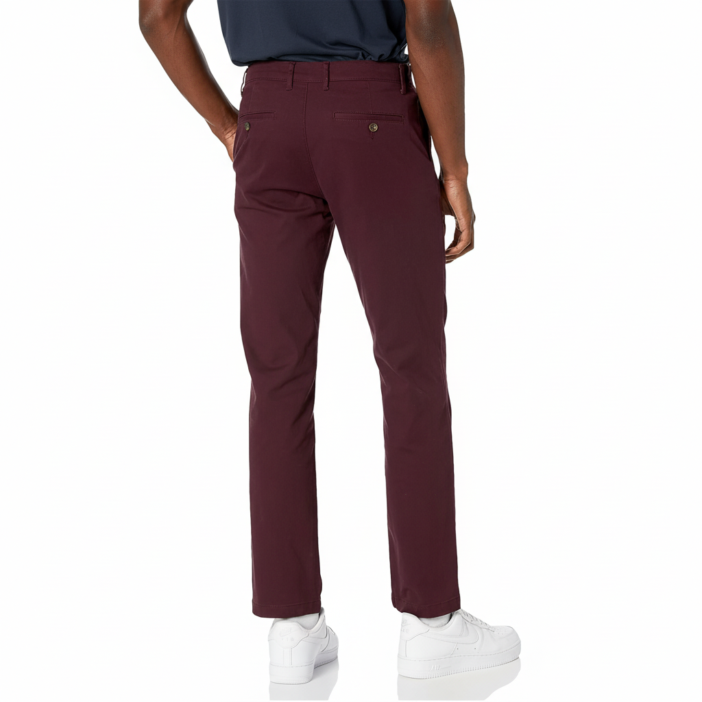 Straight Fit Casual Stretch Chino Pants for Men