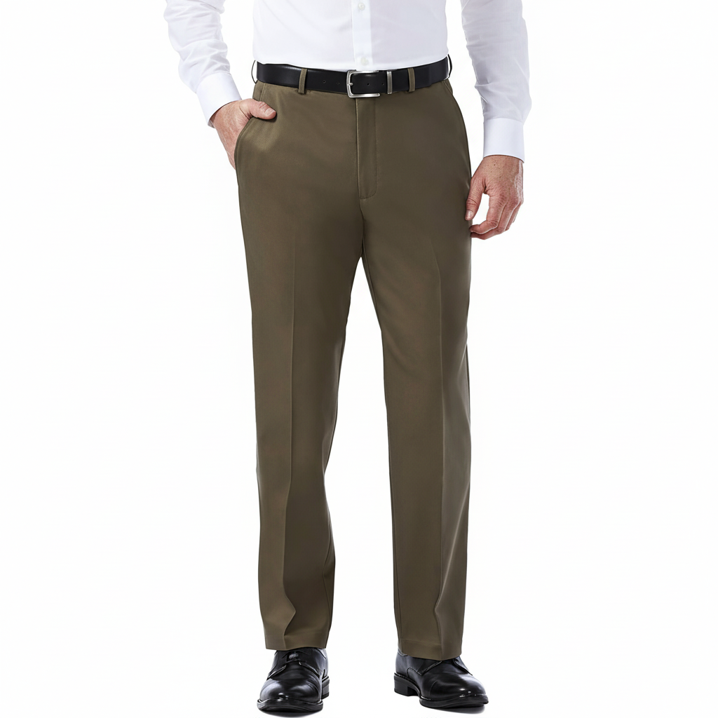 No Iron Flat Front Casual Pants