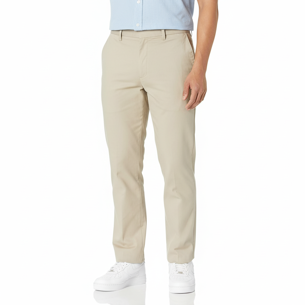 Slim Fit Flat Front Chino Pants