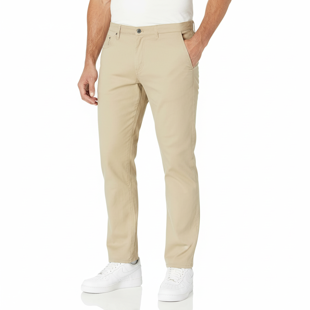 Straight Fit 5 Pocket Stretch Twill Pants