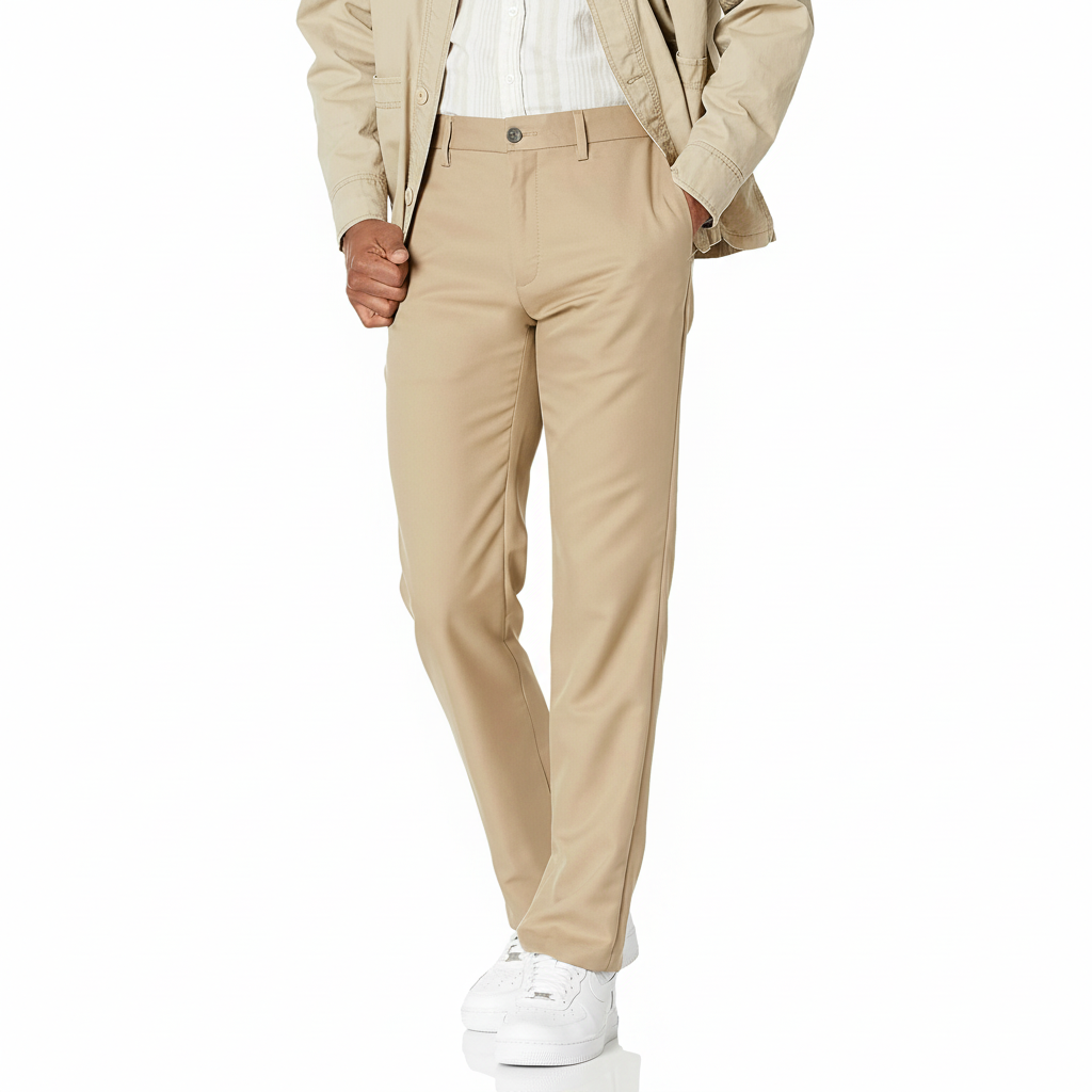 Slim Fit Flat Front Dress Pants for Men