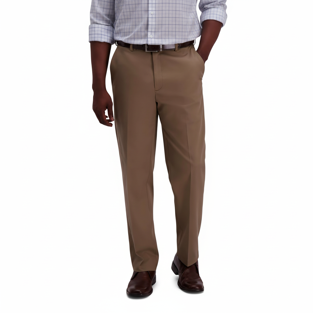 No Iron Flat Front Casual Pants