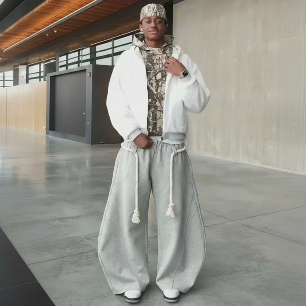 Baggy Wide Leg Pants for Women Casual Elastic Waist Lantern Trouser Sweatpants Womenswear