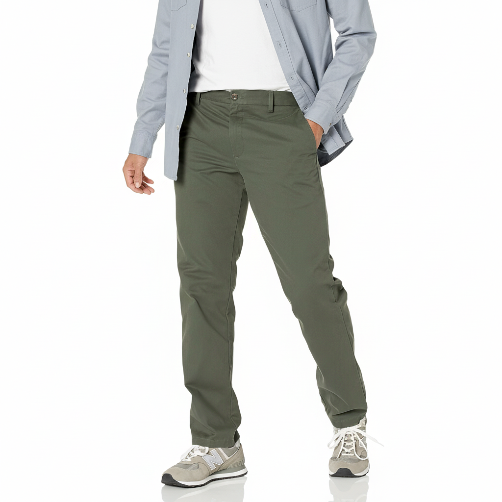 Slim Fit Flat Front Chino Pants