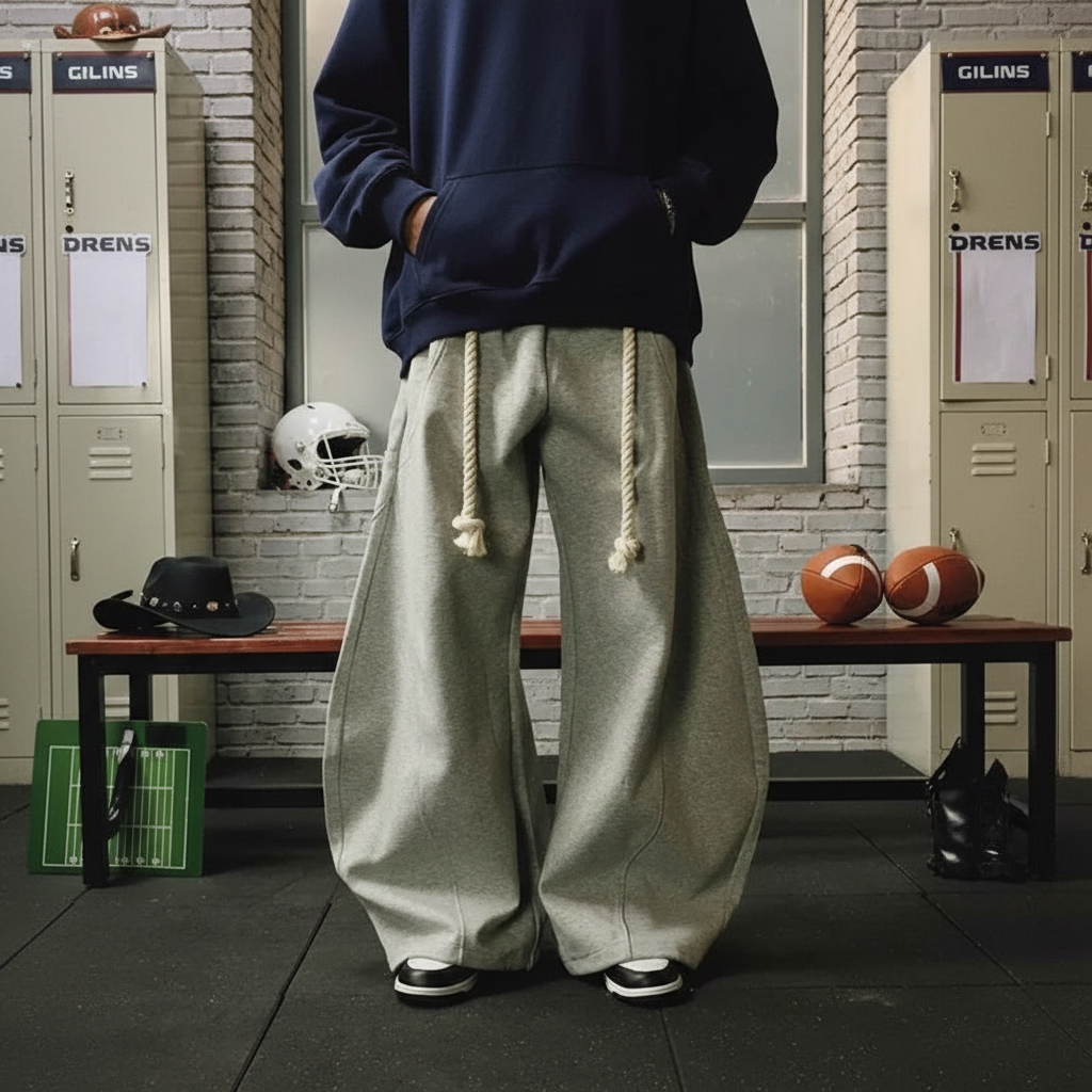 Baggy Wide Leg Pants for Women Casual Elastic Waist Lantern Trouser Sweatpants Womenswear