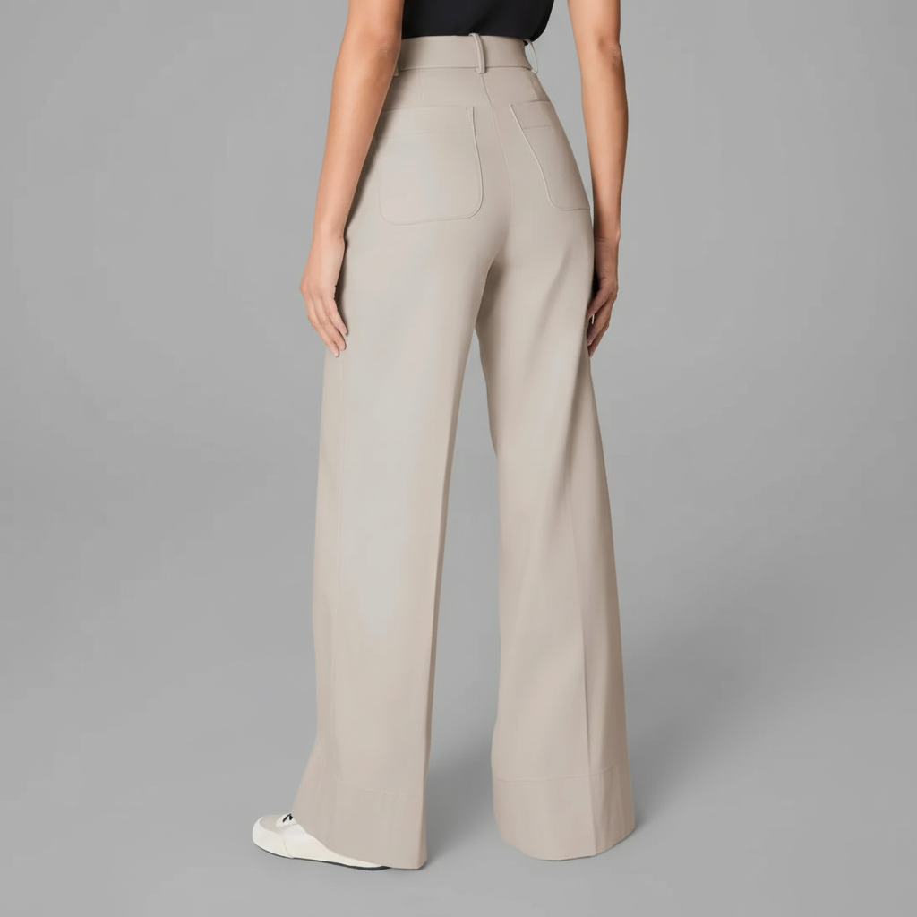 High Rise Stretch Wide Pant With Smoothing Panel