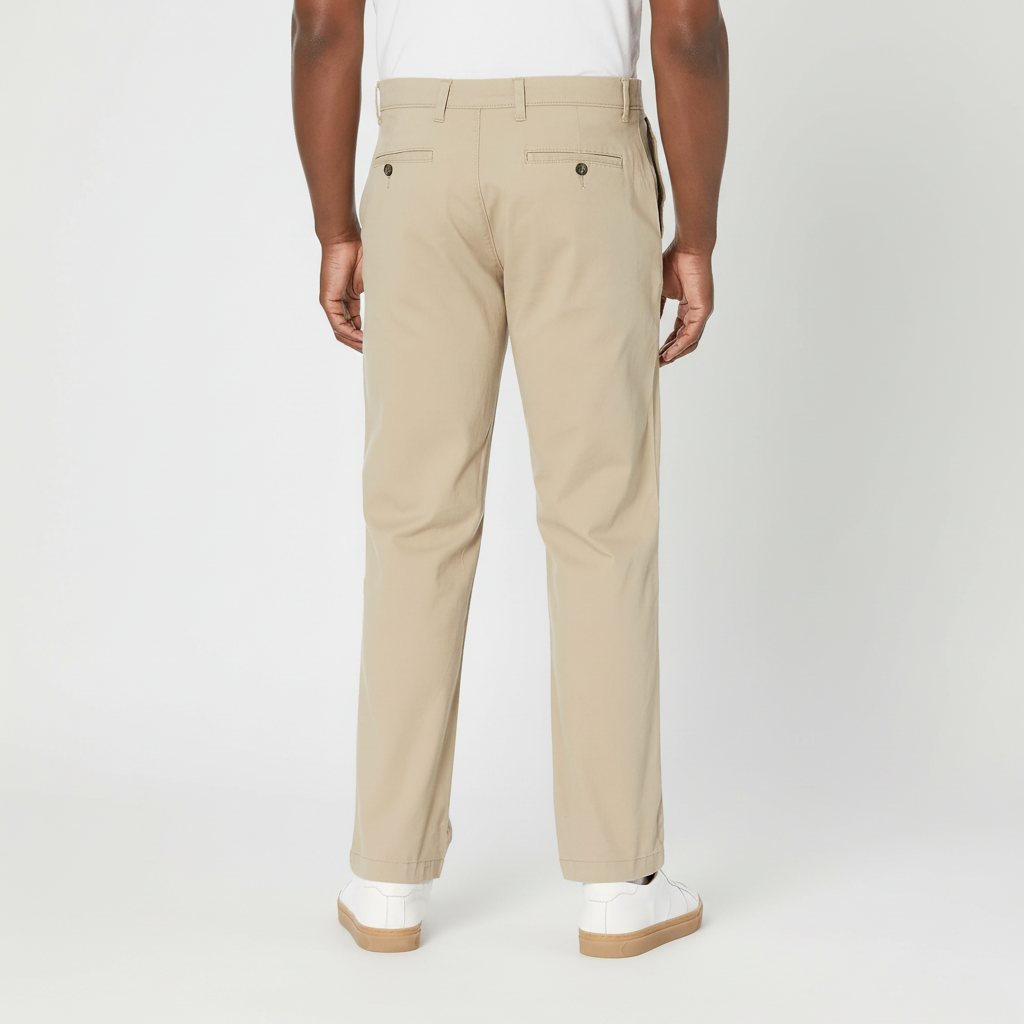 Straight Fit Casual Stretch Chino Pants for Men