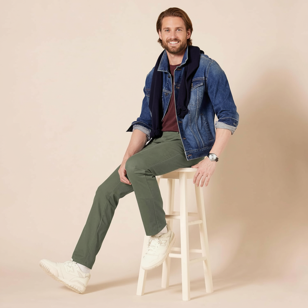 Slim Fit Flat Front Chino Pants