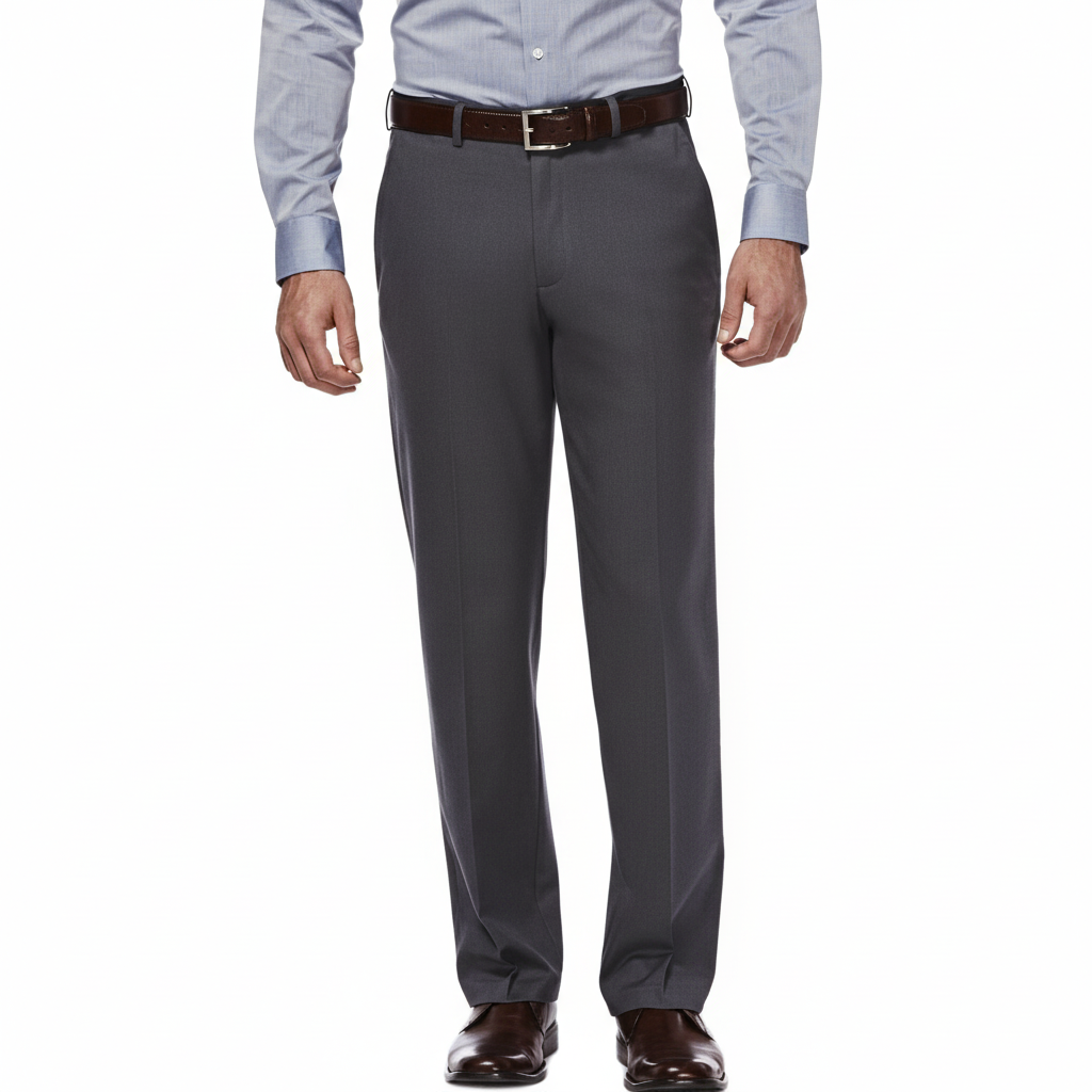No Iron Flat Front Casual Pants
