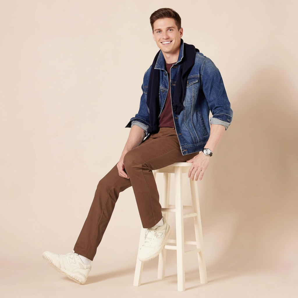 Slim Fit Flat Front Chino Pants