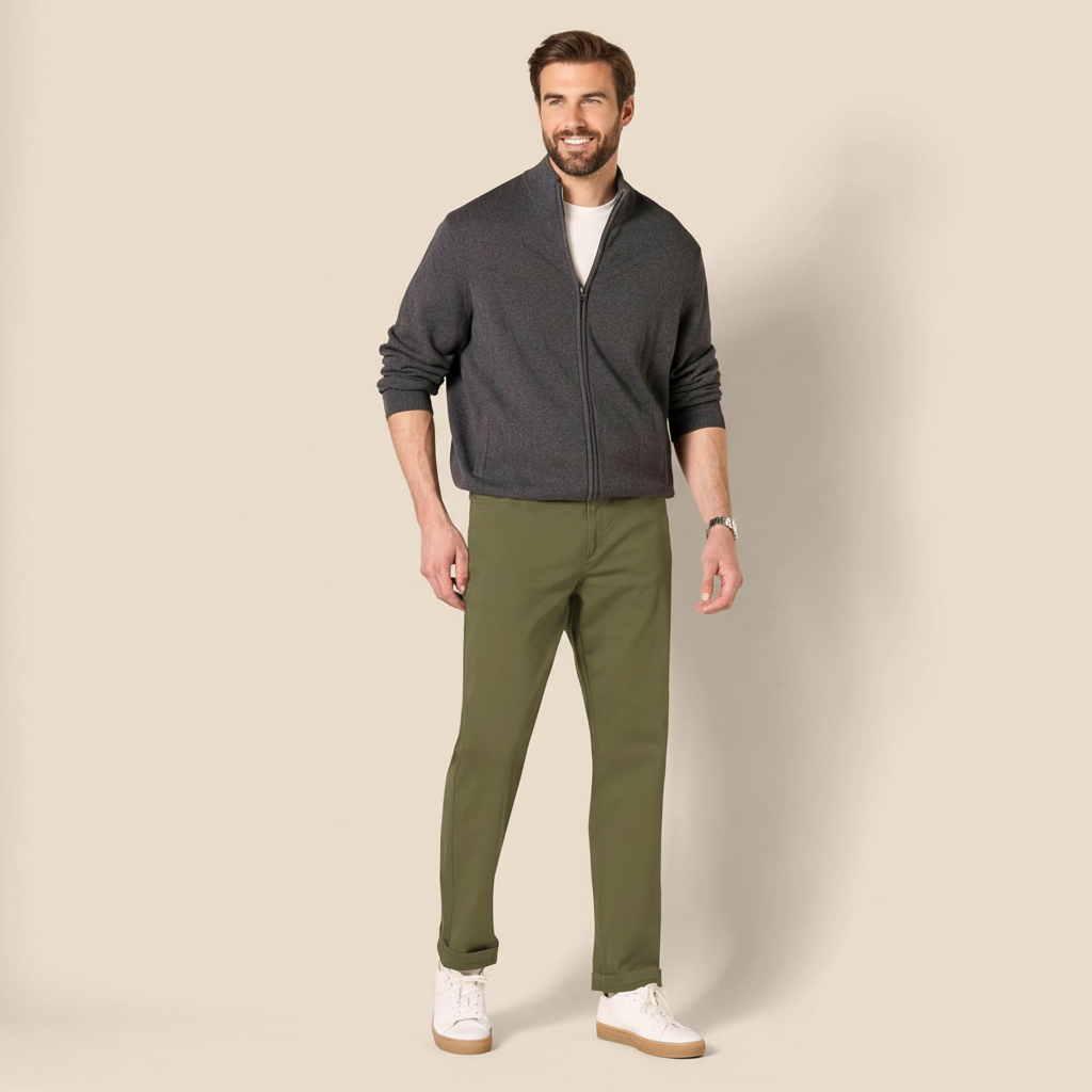 Straight Fit 5 Pocket Stretch Twill Pants