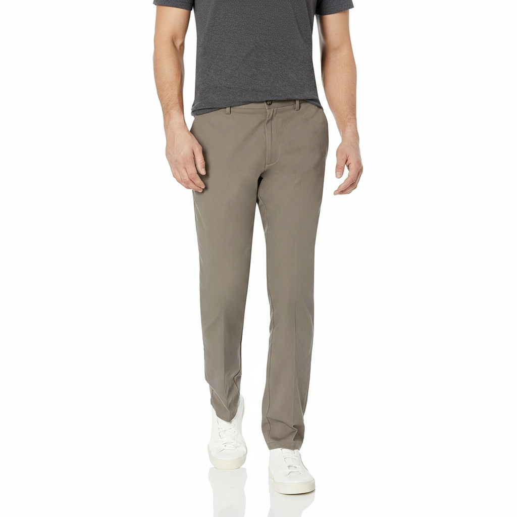 Slim Fit Flat Front Chino Pants