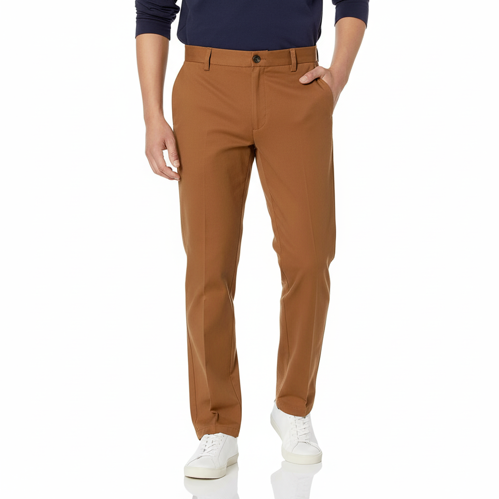 Slim Fit Flat Front Chino Pants