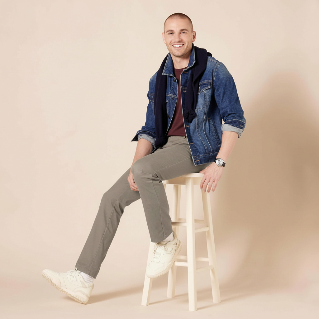 Slim Fit Flat Front Chino Pants