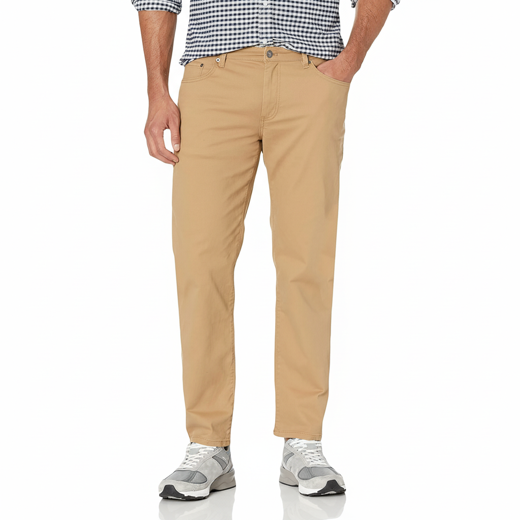 Straight Fit 5 Pocket Stretch Twill Pants
