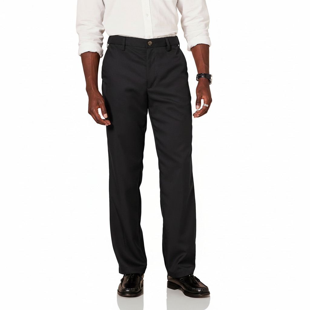 Classic Fit Flat Front Dress Pants for Men