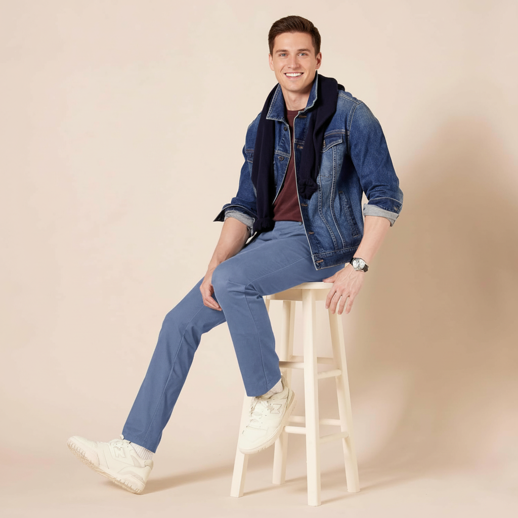 Slim Fit Flat Front Chino Pants
