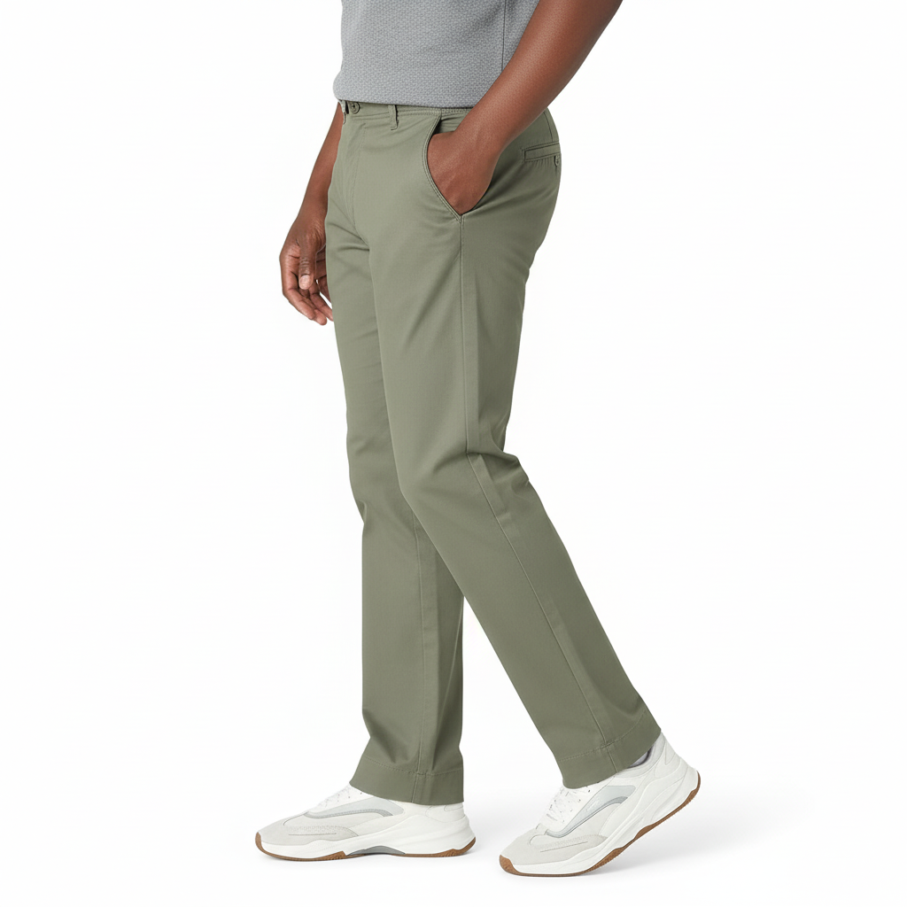 Flat Front Regular Straight Pants