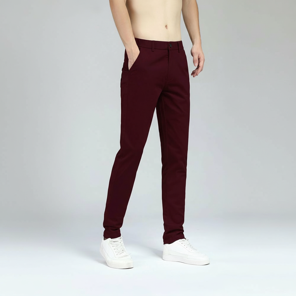 Flat Front Skinny Stretchy Trousers