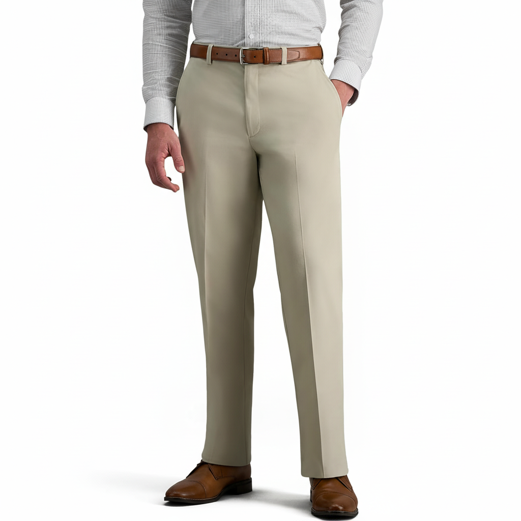 No Iron Flat Front Casual Pants