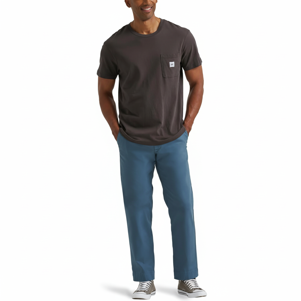 Flat Front Regular Straight Pants