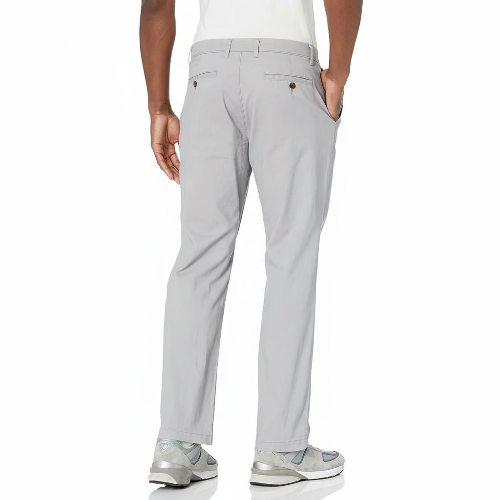 Straight Fit Casual Stretch Chino Pants for Men
