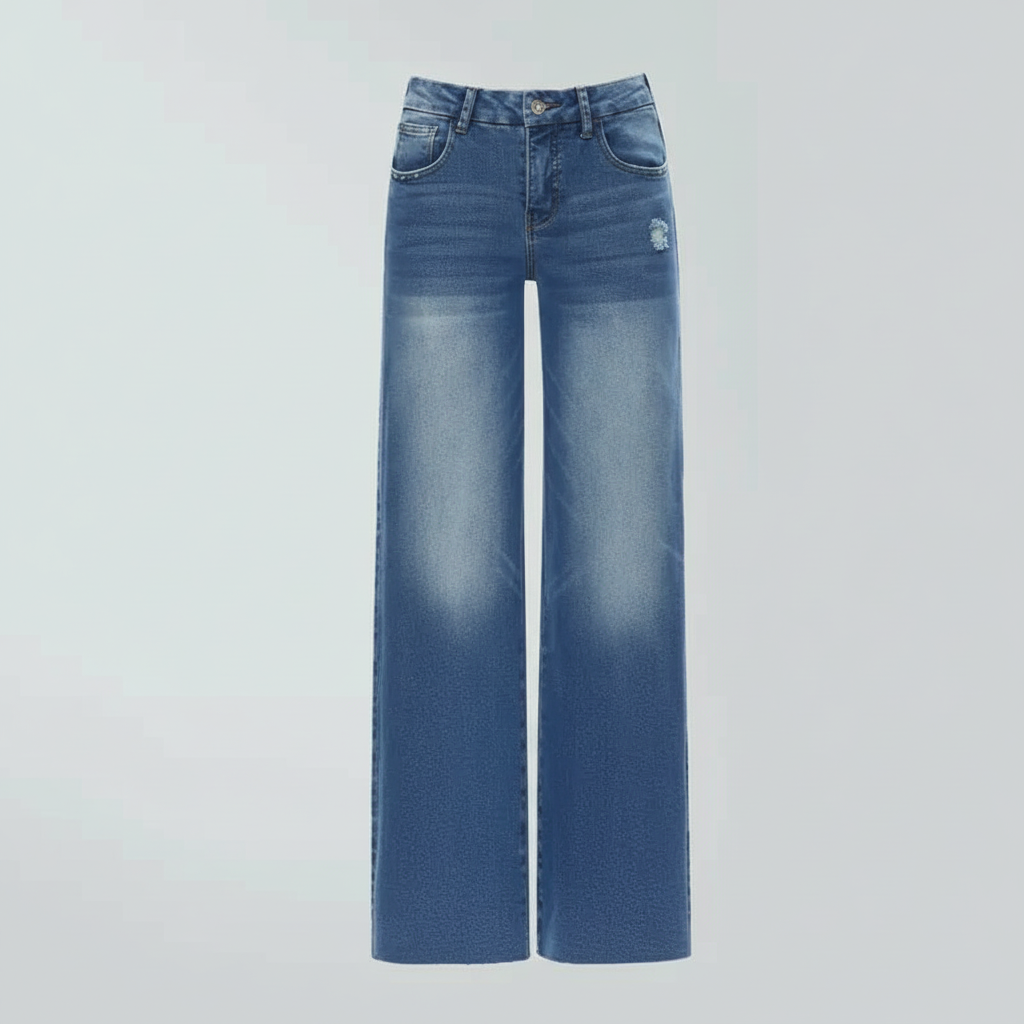 Wide Bottom Stretchy Denim Jeans