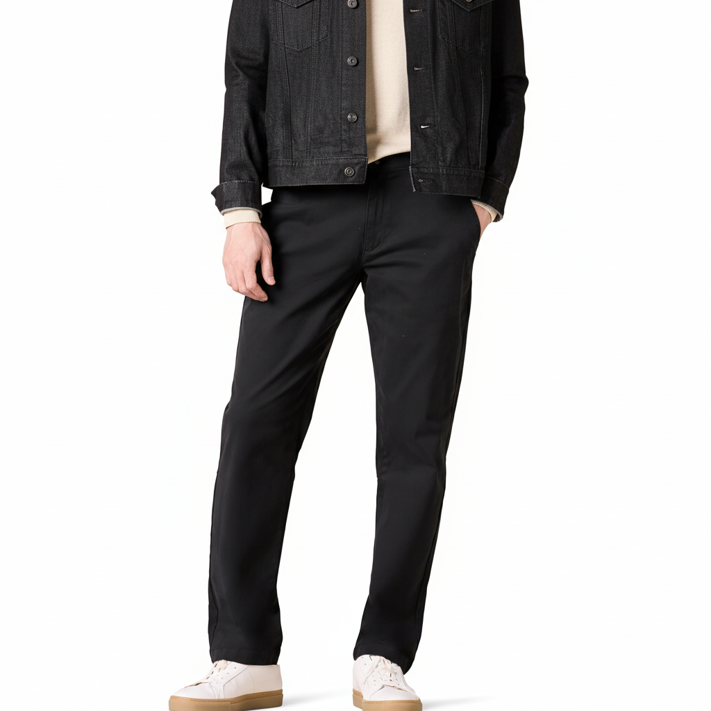Straight Fit Casual Stretch Chino Pants for Men