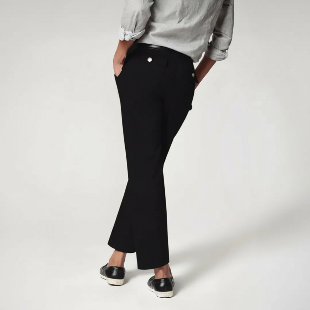 Stretch Twill Cropped 4 Way Wide Pant