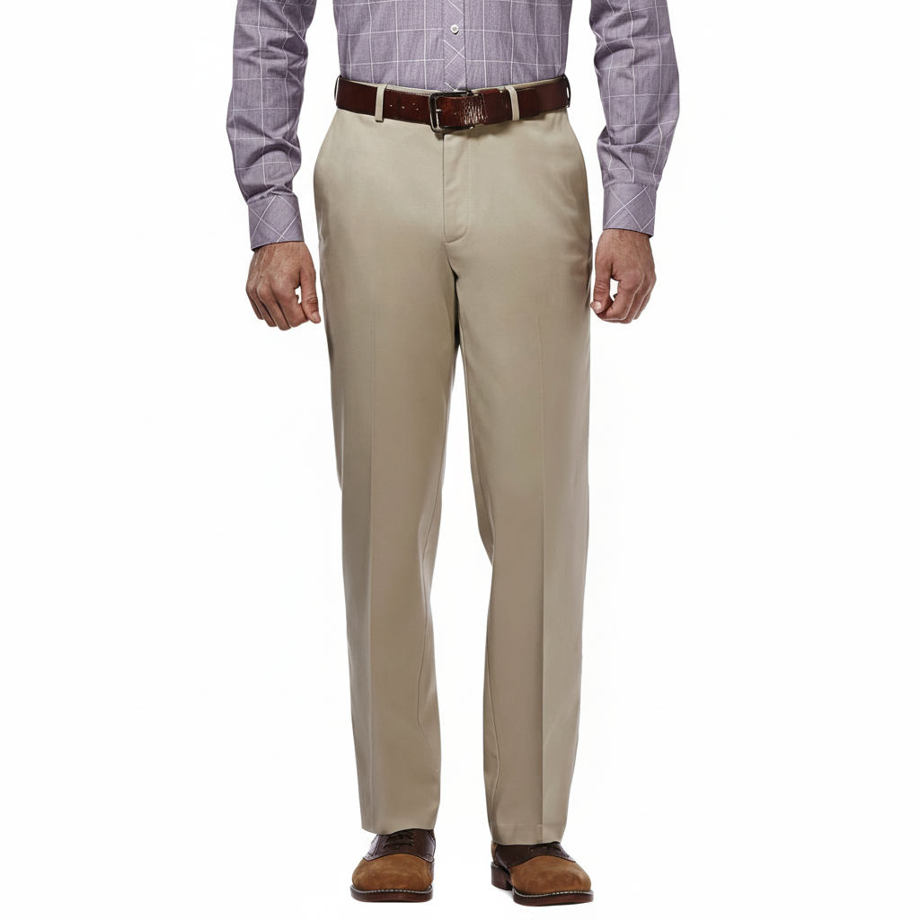No Iron Flat Front Casual Pants