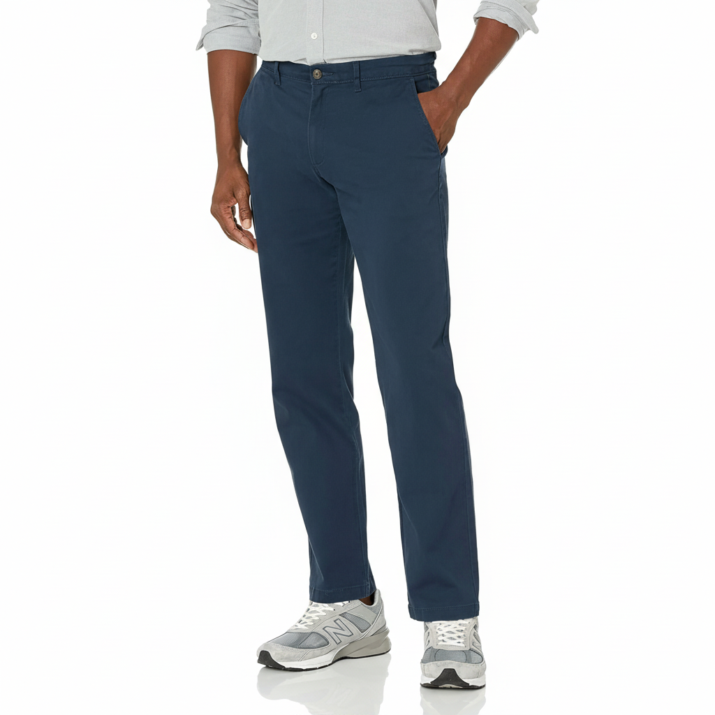Straight Fit Casual Stretch Chino Pants for Men