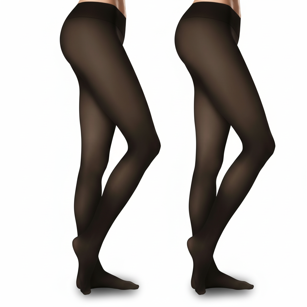 Women Fleece Lined Tights Ultra Warm Fake Sheer Look Pantyhose Thick Leggings