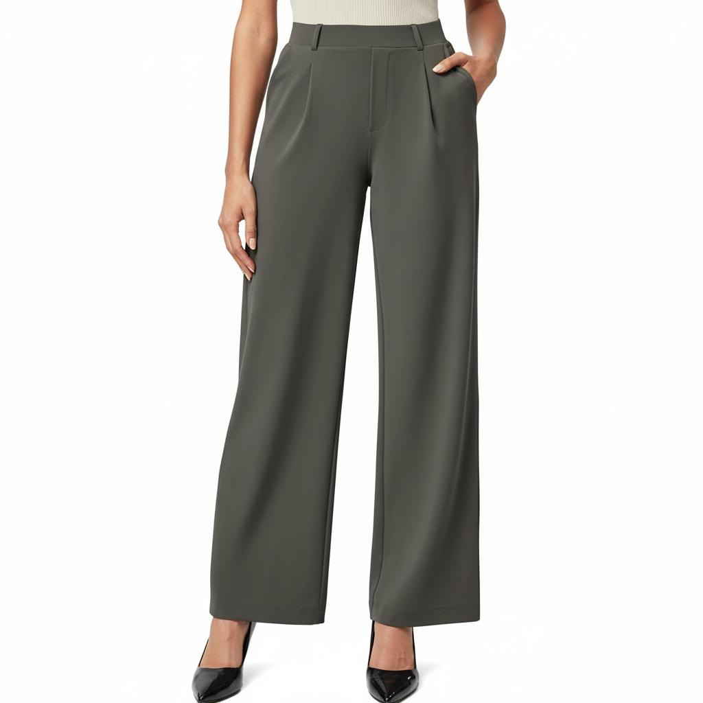 Wide Vertical Business Casual Work Pants