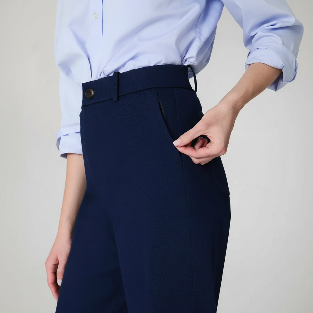 High Rise Stretch Wide Pant With Smoothing Panel