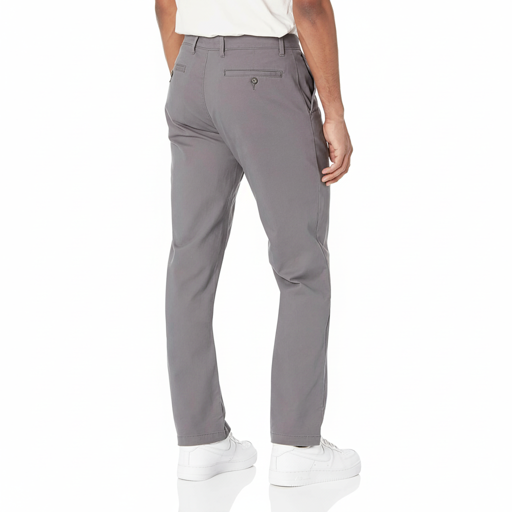 Straight Fit Casual Stretch Chino Pants for Men