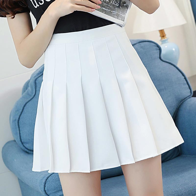 Women High Waist Pleated Skirt-Legletic