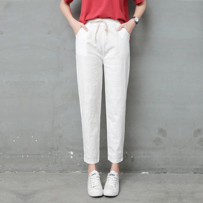 Summer Cotton Linen Pants For Women-Legletic