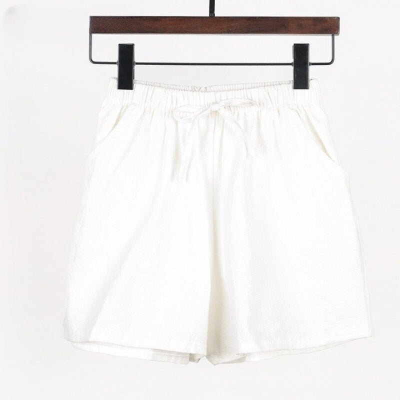 Cotton Linen Shorts For Women-Legletic