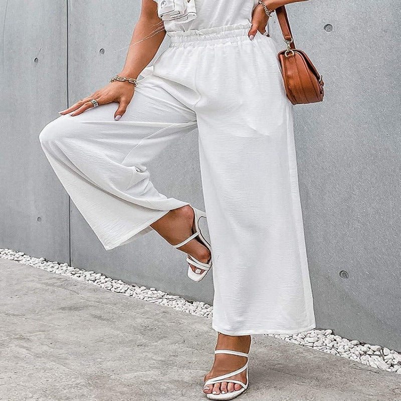 Summer High Waisted Wide Linen Pants For Women-Legletic