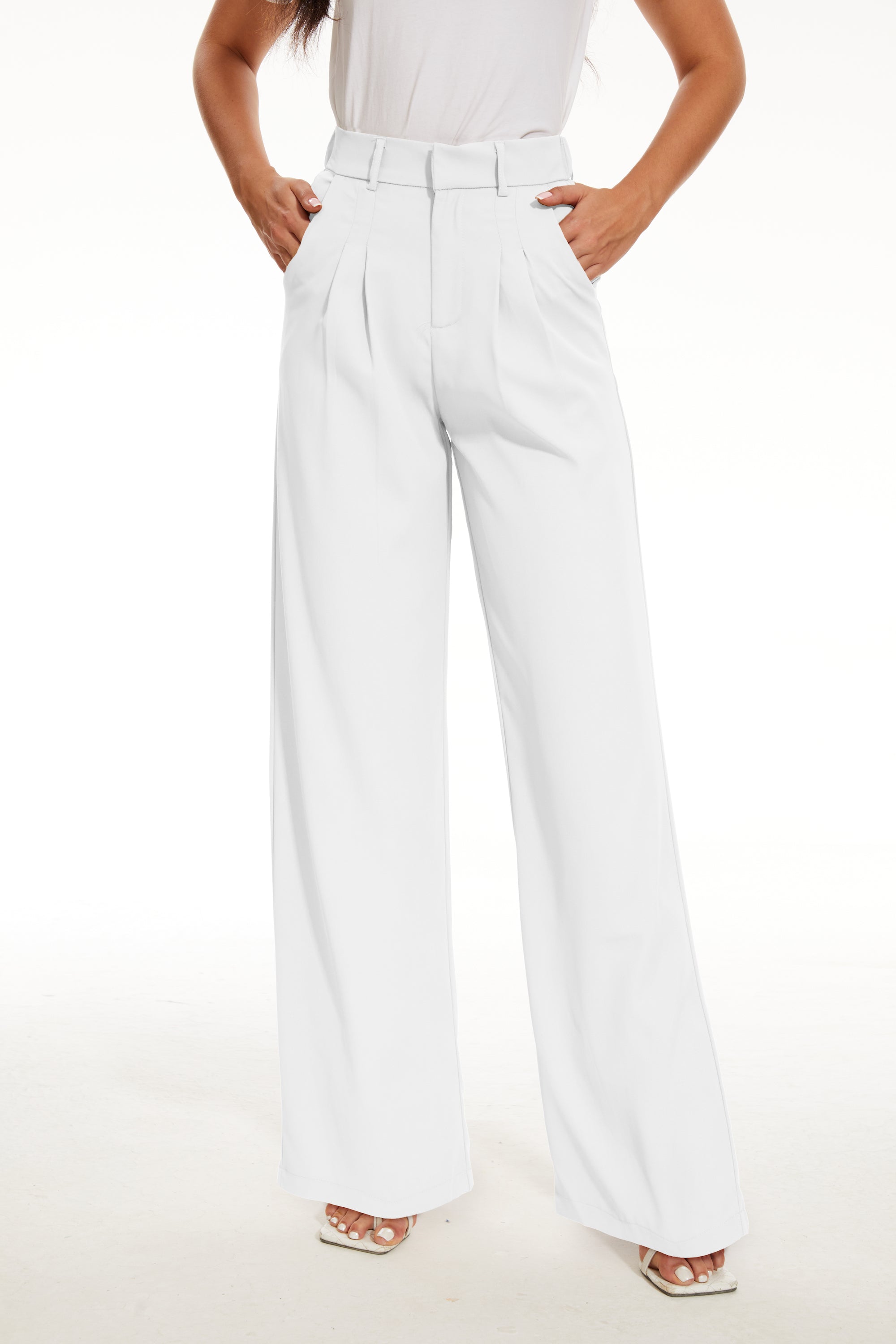 Effortless Tailored Wide Leg Pants-Legletic
