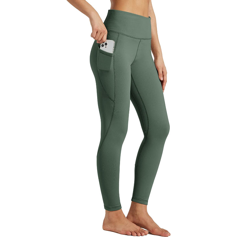 Women's Fleece Lined Leggings Thermal Winter Yoga Pants Warm Running Tights With Pockets-Legletic