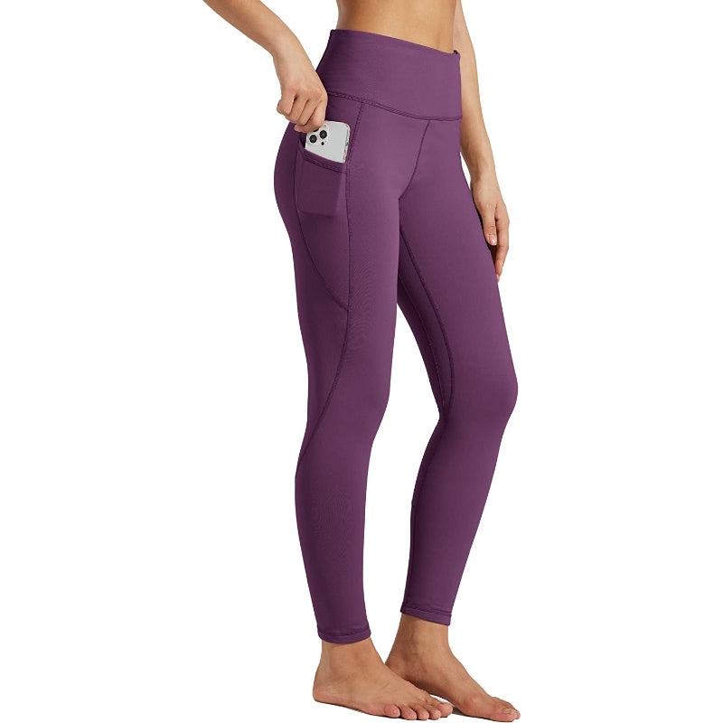 Women's Fleece Lined Leggings Thermal Winter Yoga Pants Warm Running Tights With Pockets-Legletic