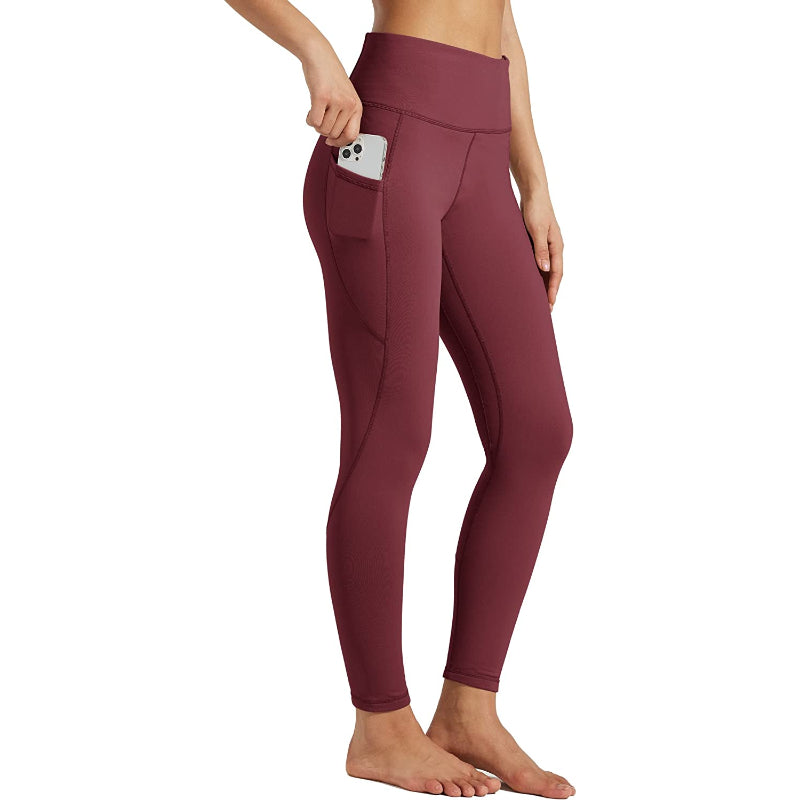 Women's Fleece Lined Leggings Thermal Winter Yoga Pants Warm Running Tights With Pockets-Legletic